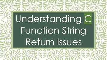 Understanding C Function String Return Issues