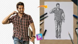 Picsart Pencil Sketch Effect Photo Editing Tutorial 2022 || Fan Made Pencil Drawing Picsart 2022 screenshot 4