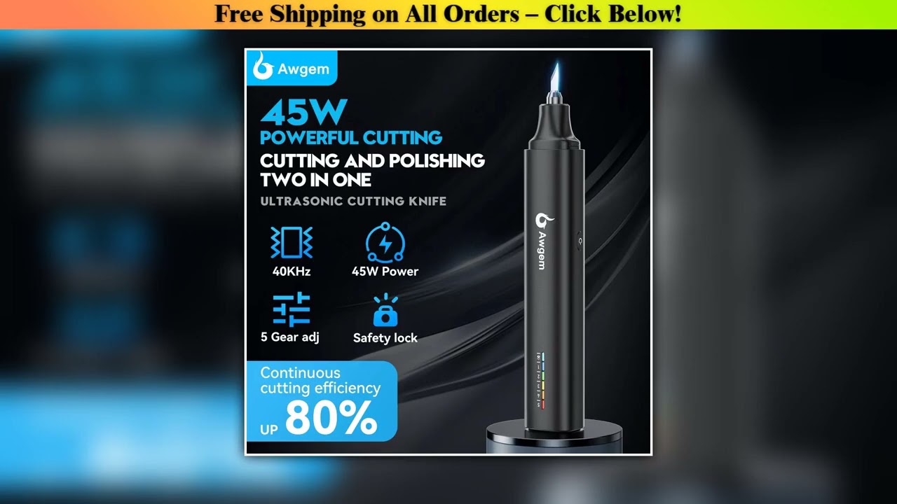 Awgem 40KHz Handheld Ultrasonic Cutter Ultrasonic cutting knife DIY Electric Carving Tool for