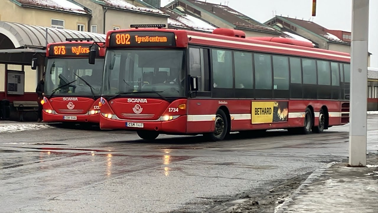 Bussar vid Gullmarsplan (Scania Omnilink CK280UA/UB man lion’s city 12e, 19c och mer.+ resa med omni