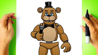 How to DRAW FREDDY FAZBEAR - Five Nights at Freddy's - [ How to DRAW FNAF Characters ] step by step screenshot 1