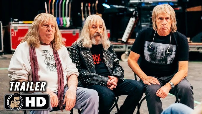 Legendary rock figures prepare backstage, embodying the timeless chaos of Spinal Tap's legacy.