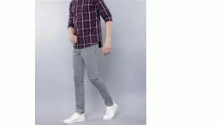 HIGHLANDER Men Grey Slim Fit Mid-Rise Clean Look Stretchable Jeans | Available on Myntra |
