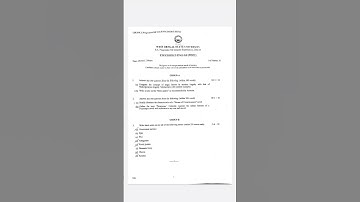 WBSU 5th semester exam English Question paper 2023