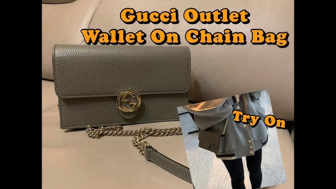 Gucci Dollar Calfskin Interlocking G Chain Wallet (WOC) in Soft Pink