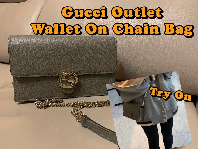 Gucci outlet gray wallet on chain bag woc try on ｜gucci interlocking bag  510314 （With subtitles） 