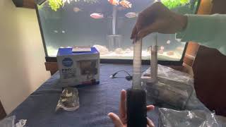 TOPFIN pro series PRO50 power filter. unboxing, set up, and running