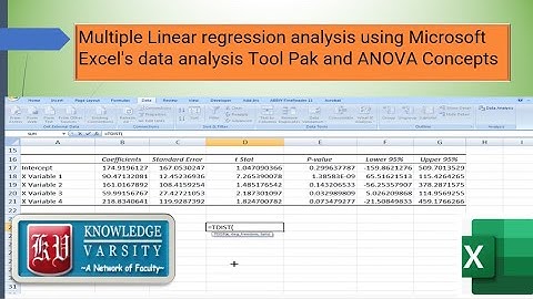 Multiple Linear regression analysis using Microsoft Excel