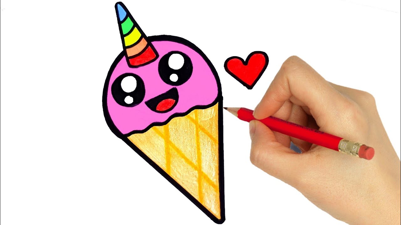 Ice Cream Drawing Easy For Kids - Foto Kolekcija