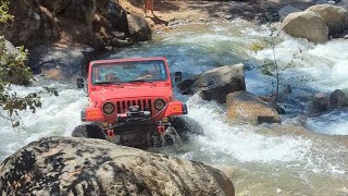 Whitewater Wheeling On Jeep Go Topless Day In My Jeep Wrangler Tj  Sourgrass Offroading Trail