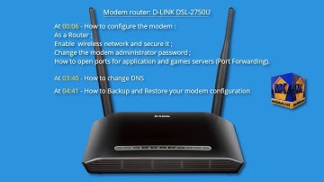 D-LINK DSL-2750U - setup as a router, secure wifi, password, port forwarding, DNS, Backup - Restore