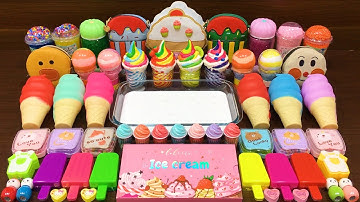 Series ICE CREAMRED Slime! Mixing Random Things into GLOSSY Slime! Satisfying Slime Video #73