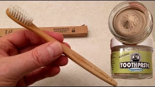 environmental toothbrush and eco-friendly toothpaste