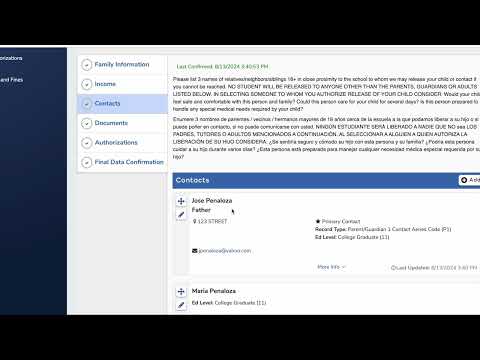 Aeries Data Confirmation Experience