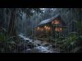 Cozy Rain in Cozy Cabin 🌲 Relaxing Rain and Thunderstorm Sounds for Sleep and Relaxation