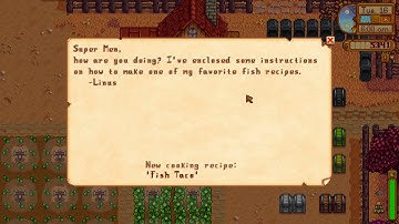 How to learn Fish Taco cooking recipe - Stardew Valley