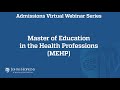 Master of education in the health profession webinar