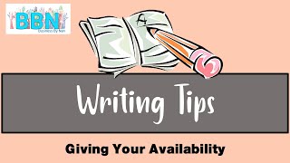Giving Your Availability