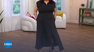 Download Lagu Nina Leonard Textured Wave Wrap Waist Maxi Dress | HSN MP3