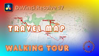 Create Walking Tour and Travel Map in Fusion with Line Drawing Animation in Davinci Resolve 17.