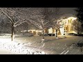 Winter Relaxing Snowfall Cozy Homes in Winter Evening with Lights