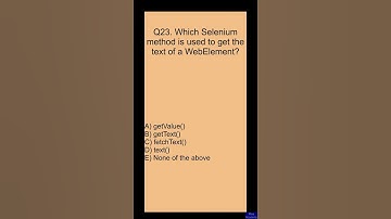 Selenium Interview MCQ Question [#23] | QA Automation Testing | Selenium WebDriver