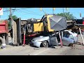 25 Dangerous Idiots Trucks &amp; Car &amp; Bulldozer Driving Skills - Heavy Equipment Crossing River Fails