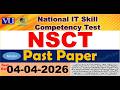 NSCT Skill Test Complete Solved Paper Held On 04-04-2026