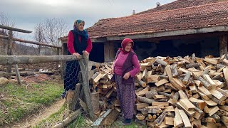 Hard Life of an Elderly Family in a Mountain Village. Village Life in Turkey.