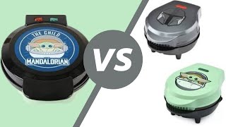 "Waffle Wars: 7 inch Grogu Waffle Maker VS The Mandalorian 4 inch Mini Waffle Makers