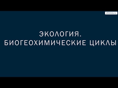 Учебный курс Экология  Лекция 10  Биогеохимические циклы