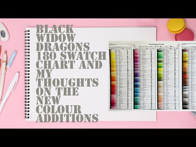 Free Black Widow Colored Pencils 180 Swatch 1-Page Chart