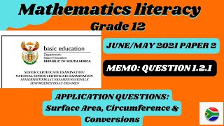 Grade 12 Mathematics literacy paper 2 exam guide (May/June 2021) | Question 1.2.1 a & b)