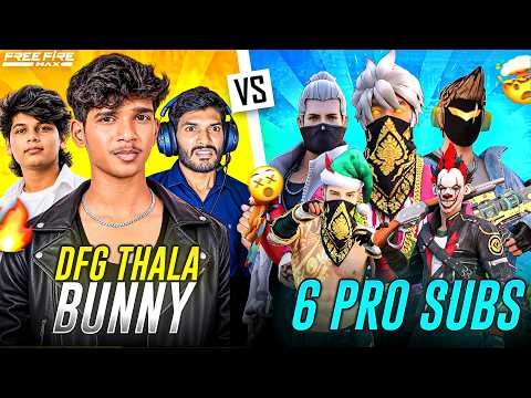 😱 6 SUBSCRIBERS vs DFG THALA & BUNNY! | 2VS6 INSANE CLUTCH 🔥 | Free Fire Telugu #dfg #freefire
