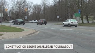 Construction begins on Allegan roundabout