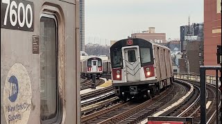 IRT Jerome Ave Line: (4) Lcl/Exp Trains with Yard Move Action @ Bedford Park Blvd (R142, R142A)