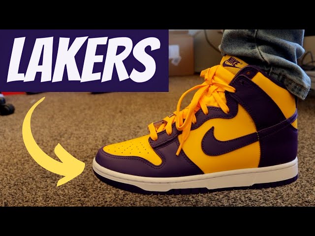 Nike Dunk High Lakers Unboxing + On Feet! 