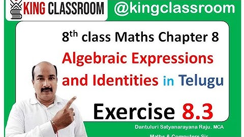 8th class maths Algebriac Expressions and Identities exercise 8.3 in telugu, 8th class exercise 8.3