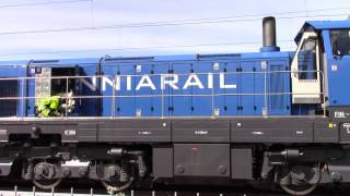 Fenniarail Dr18 diesel locomotive starting up and idling