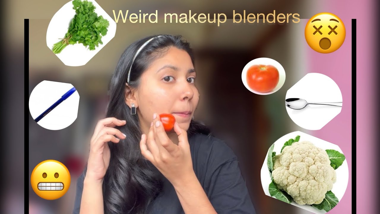 Weird Makeup Blending Tool challenge viral challenge YouTube weird-makeup-blending-tool-challenge-viral-challenge-youtube