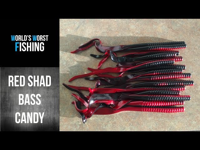 POPULAR COLORS: RED SHAD..How to make soft plastic baits/lures 