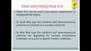 Classification of ICs