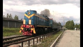 Тепловозы ТЭМ2 с вагонами электропоезда ЭР1 / TEM2 locos with ER1 EMU cars Тепловозы ТЭМ2 с вагонами электропоезда ЭР1 / TEM2 locos with ER1 EMU cars