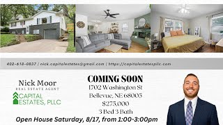 STUNNING HOME FOR SALE COMING SOON TO MARKET IN BELLEVUE, NE - 3 BED 3 BATH - $275K