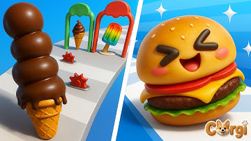Ice Cream Stack Runner VS Food Run - All Levels Satisfying Walkthrough Gameplay