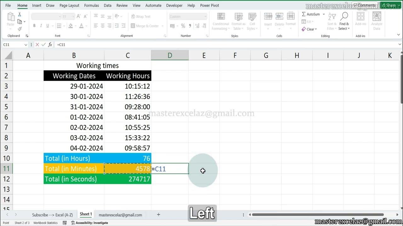 How to calculate total time without any formula in excel - MS Excel ...