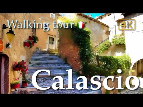 Calascio (Abruzzo), Italy【Walking Tour】History in Subtitles - 4K