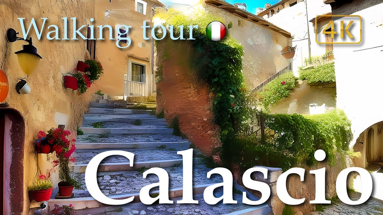 Calascio (Abruzzo), Italy【Walking Tour】History in Subtitles - 4K