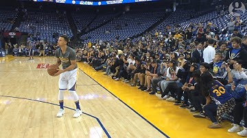 Stephen Curry pre-game routine: Shooting part 1