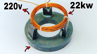 free electricity generator homemade/ I turn copper wire and magnet into220v #viralvideo